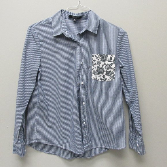 Thakoon Blue Pinstripe Blouse - Picture 1 of 4